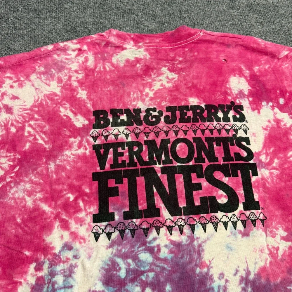 Vintage Fruit of the Loom Cherry Garcia Tie Dye T-Shirt XL Pink Purple 90s Tee